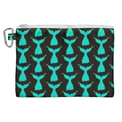 Blue Mermaid Tail Black Canvas Cosmetic Bag (xl) by ConteMonfrey