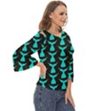 Blue Mermaid Tail Black Cut Out Wide Sleeve Top View3