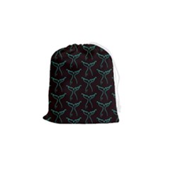 Blue Mermaid Tail Black Neon Drawstring Pouch (small) by ConteMonfrey