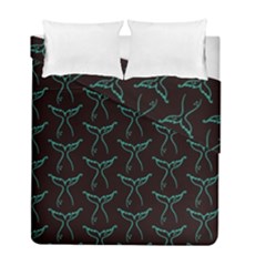 Blue Mermaid Tail Black Neon Duvet Cover Double Side (full/ Double Size) by ConteMonfrey