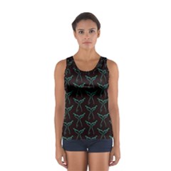 Blue Mermaid Tail Black Neon Sport Tank Top  by ConteMonfrey