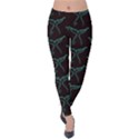 Blue Mermaid Tail Black Neon Velvet Leggings View1