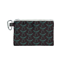 Blue Mermaid Tail Black Neon Canvas Cosmetic Bag (small) by ConteMonfrey