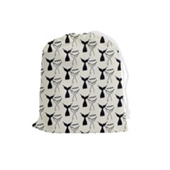 Black And White Mermaid Tail Drawstring Pouch (large) by ConteMonfrey