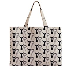 Black And White Mermaid Tail Zipper Mini Tote Bag by ConteMonfrey