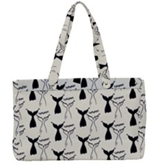 Black And White Mermaid Tail Canvas Work Bag by ConteMonfrey