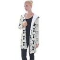 Black And White Mermaid Tail Longline Hooded Cardigan View1