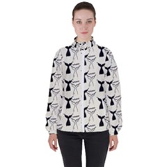 Black And White Mermaid Tail Women s High Neck Windbreaker by ConteMonfrey