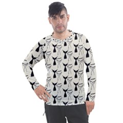 Black And White Mermaid Tail Men s Pique Long Sleeve Tee