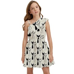 Black And White Mermaid Tail Kids  One Shoulder Party Dress by ConteMonfrey