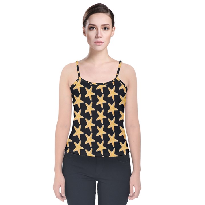 Starfish Minimalist  Velvet Spaghetti Strap Top