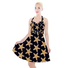 Starfish Minimalist  Halter Party Swing Dress  by ConteMonfrey