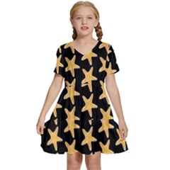 Starfish Minimalist  Kids  Short Sleeve Tiered Mini Dress by ConteMonfrey