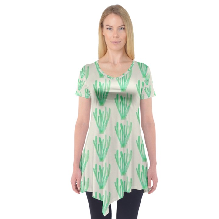 Watercolor Seaweed Short Sleeve Tunic 