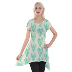 Watercolor Seaweed Short Sleeve Side Drop Tunic by ConteMonfrey