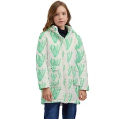 Watercolor Seaweed Kid s Hooded Longline Puffer Jacket by ConteMonfrey