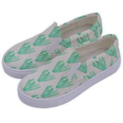 Watercolor Seaweed Kids  Canvas Slip Ons by ConteMonfrey