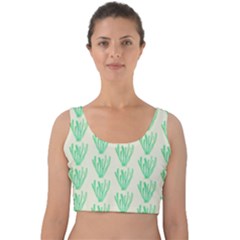 Watercolor Seaweed Velvet Crop Top by ConteMonfrey