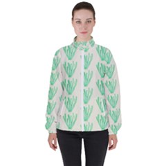 Watercolor Seaweed Women s High Neck Windbreaker by ConteMonfrey