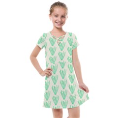 Watercolor Seaweed Kids  Cross Web Dress by ConteMonfrey