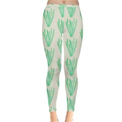 Watercolor Seaweed Inside Out Leggings by ConteMonfrey