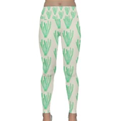 Watercolor Seaweed Lightweight Velour Classic Yoga Leggings by ConteMonfrey