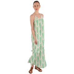 Watercolor Seaweed Cami Maxi Ruffle Chiffon Dress by ConteMonfrey