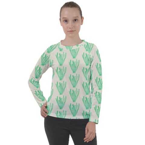 Watercolor Seaweed Women s Long Sleeve Raglan Tee by ConteMonfrey