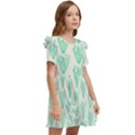 Watercolor Seaweed Kids  Frilly Sleeves Pocket Dress View2