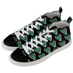 Watercolor Seaweed Black Men s Mid-top Canvas Sneakers by ConteMonfrey