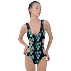 Watercolor Seaweed Black Side Cut Out Swimsuit by ConteMonfrey