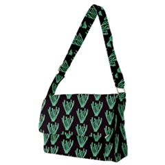 Watercolor Seaweed Black Full Print Messenger Bag (m) by ConteMonfrey