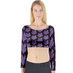 Black Seaweed Long Sleeve Crop Top by ConteMonfrey