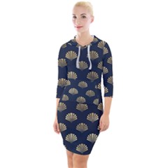 Cute Sea Shells  Quarter Sleeve Hood Bodycon Dress by ConteMonfrey