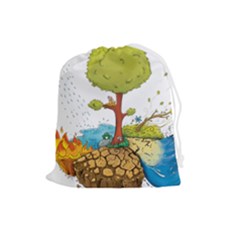 Natural Disaster Flood Earthquake Drawstring Pouch (large)