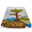 Natural Disaster Flood Earthquake Fitted Sheet (California King Size) View1