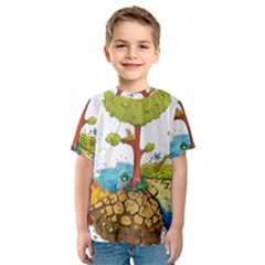 Natural Disaster Flood Earthquake Kids  Sport Mesh Tee