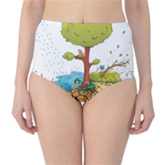 Natural Disaster Flood Earthquake Classic High-waist Bikini Bottoms by Jancukart