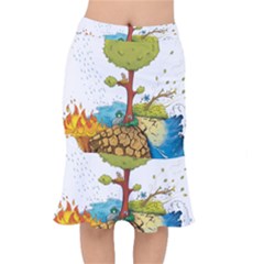 Natural Disaster Flood Earthquake Short Mermaid Skirt