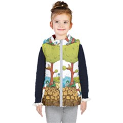 Natural Disaster Flood Earthquake Kids  Hooded Puffer Vest by Jancukart