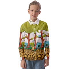 Natural Disaster Flood Earthquake Kids  Long Sleeve Shirt