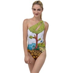 Natural Disaster Flood Earthquake To One Side Swimsuit by Jancukart