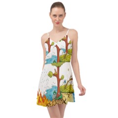 Natural Disaster Flood Earthquake Summer Time Chiffon Dress