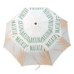 Hakuna Matata Tropical Leaves With Inspirational Quote Folding Umbrellas by Jancukart