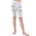 Hakuna Matata Tropical Leaves With Inspirational Quote Kids  Mid Length Swim Shorts View1