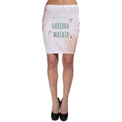 Hakuna Matata Tropical Leaves With Inspirational Quote Bodycon Skirt