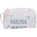 Hakuna Matata Tropical Leaves With Inspirational Quote Toiletries Pouch View3