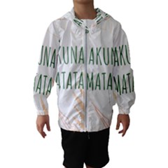 Hakuna Matata Tropical Leaves With Inspirational Quote Kids  Hooded Windbreaker by Jancukart