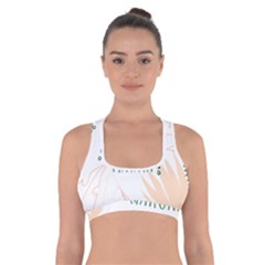 Hakuna Matata Tropical Leaves With Inspirational Quote Cross Back Sports Bra