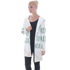 Hakuna Matata Tropical Leaves With Inspirational Quote Longline Hooded Cardigan by Jancukart